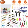 101Pcs Fishing Lures Kit Soft Plastic Fishing Baits Set Spoon Fishing Gear Tackle with Soft Worms Crankbaits Box for Freshwater Saltwater to Bait Bass