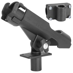 Boat Fishing Pole Rod Holder 360° Rotatable Kayak Side Rail Mount Adjustable Folding Rod Holder w/ Large Clamp (Option: 2PCS)