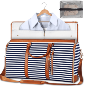 Garment Bags for Travel, Convertible Suit Travel Bag for Women (Color: brown stripes)