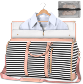 Garment Bags for Travel, Convertible Suit Travel Bag for Women (Color: pink stripes)
